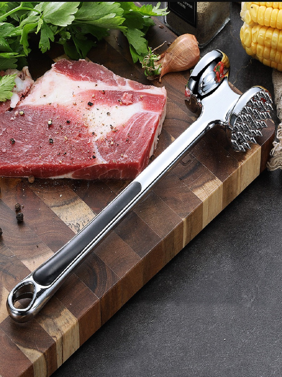 HOMGED Household loose meat hammer steak hammer, double-sided solid hammer head, 304 stainless steel/zinc alloy