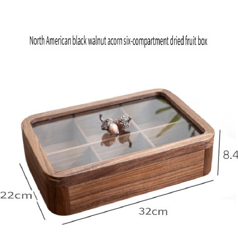 MYZD North American and Walnut Candy, Snack 6-grid Storage Box