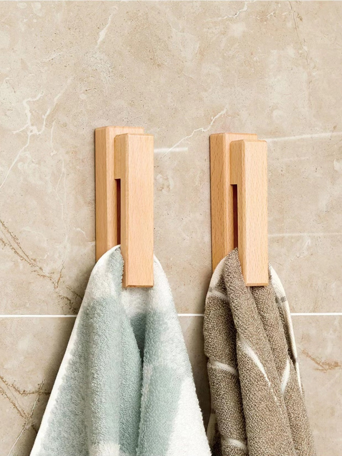 YZBZ Wooden marble towel hook, no punching required