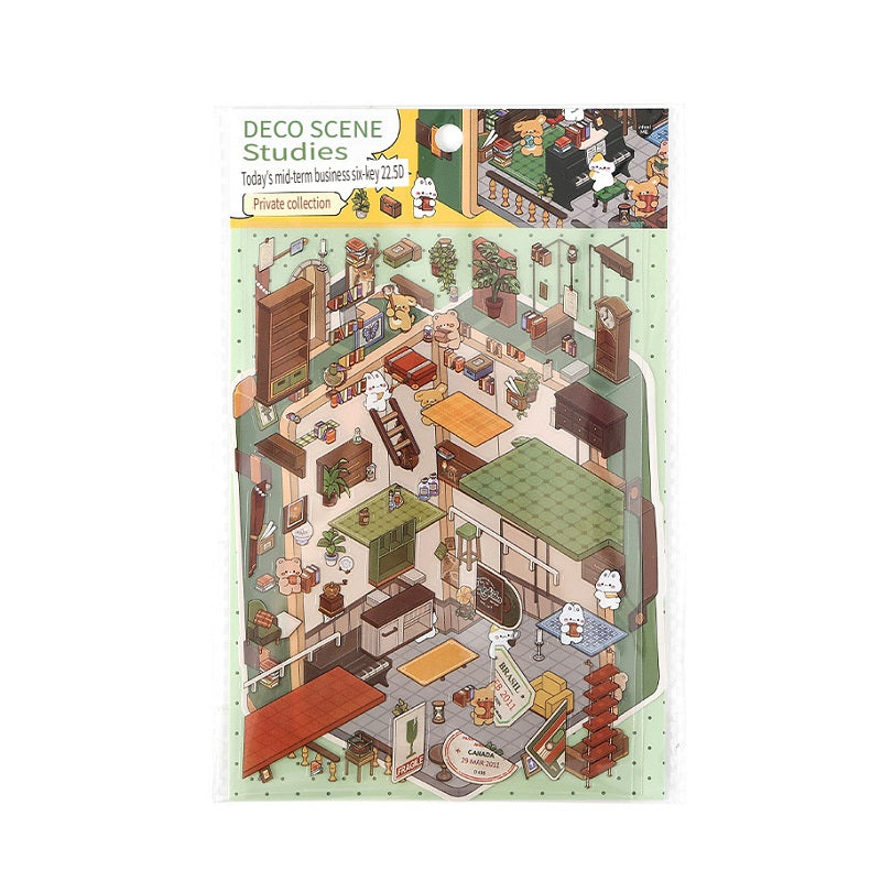 ملصقات ديكور خلفية بتقنية 2.5D من RetroStory Infeel.Me، ملصقات تنسيق حدائق اصنعها بنفسك