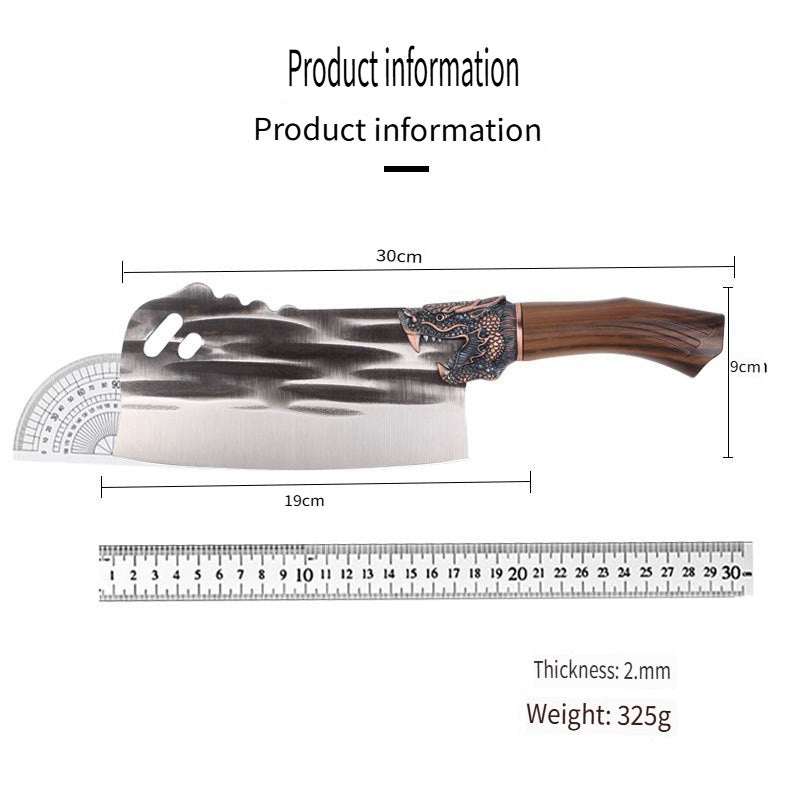 HFD Chef's special chopping and cutting knife, suitable for meat, poultry, vegetables, fruits, etc., wooden handle,forged, two-knife set
