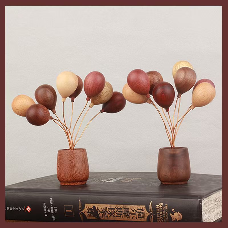 VKXK Wooden balloon figurines, car figurines, handmade