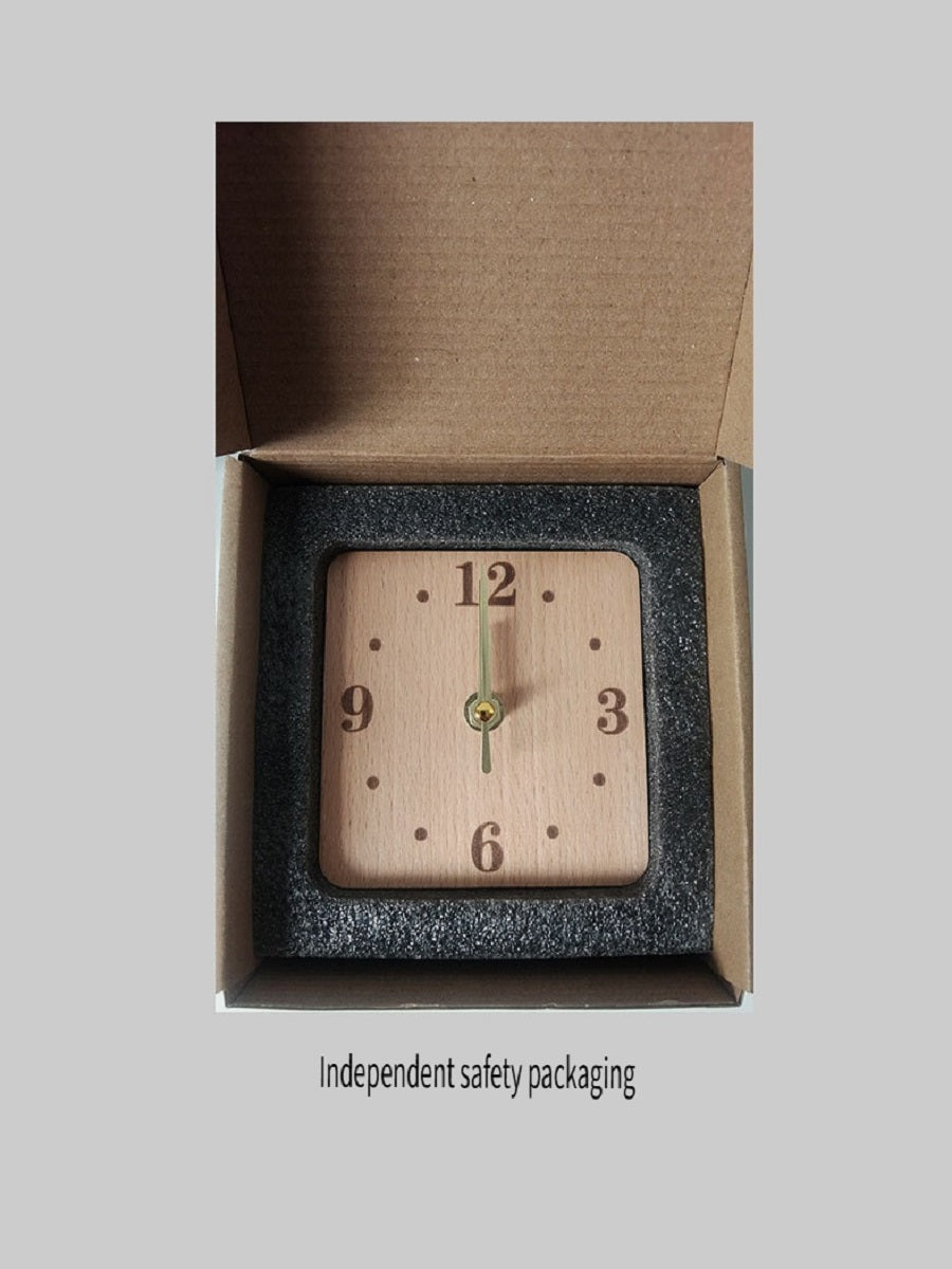 XMT Solid wood creative simple desktop silent desk clock