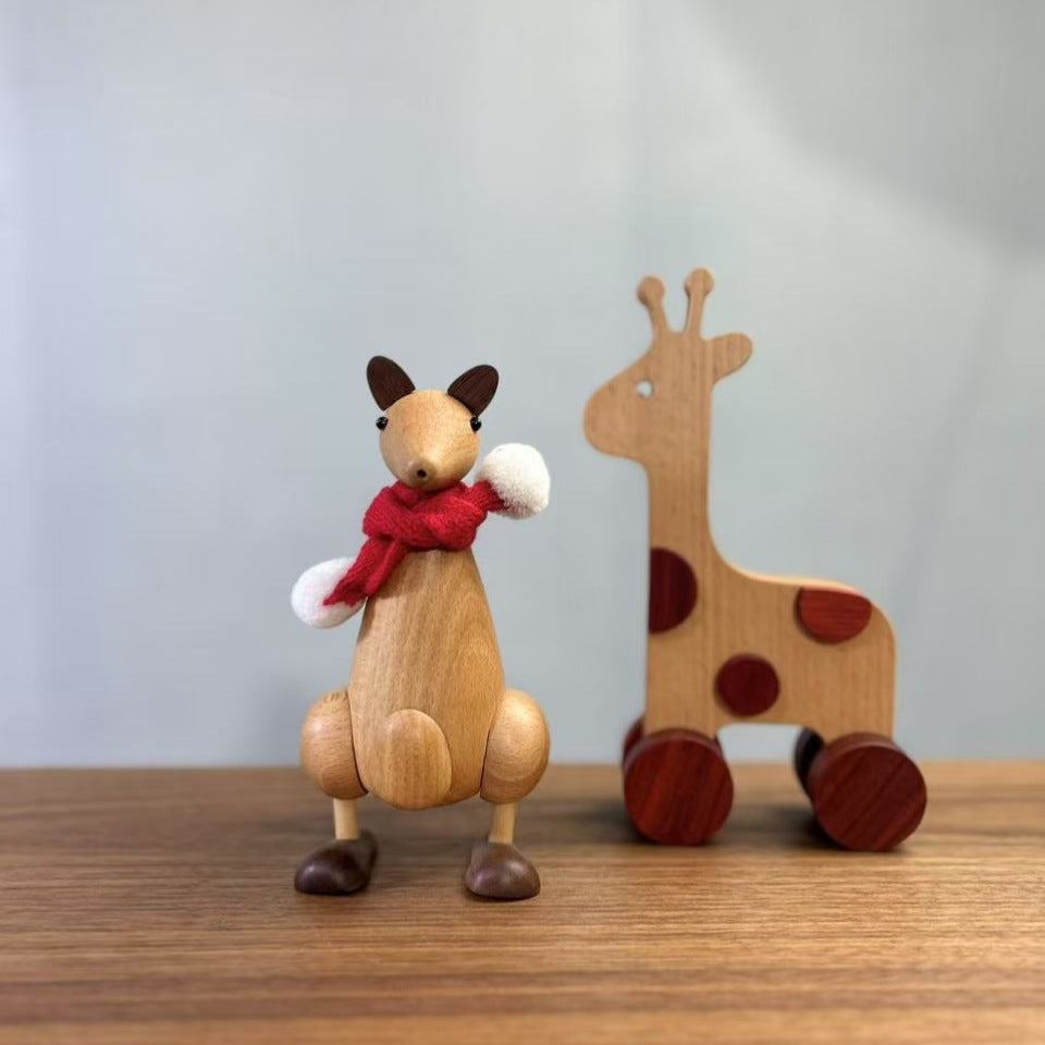 VKXK Nordic Danish beech kangaroo craft ornaments,height 15cm home creative gifts, handmade