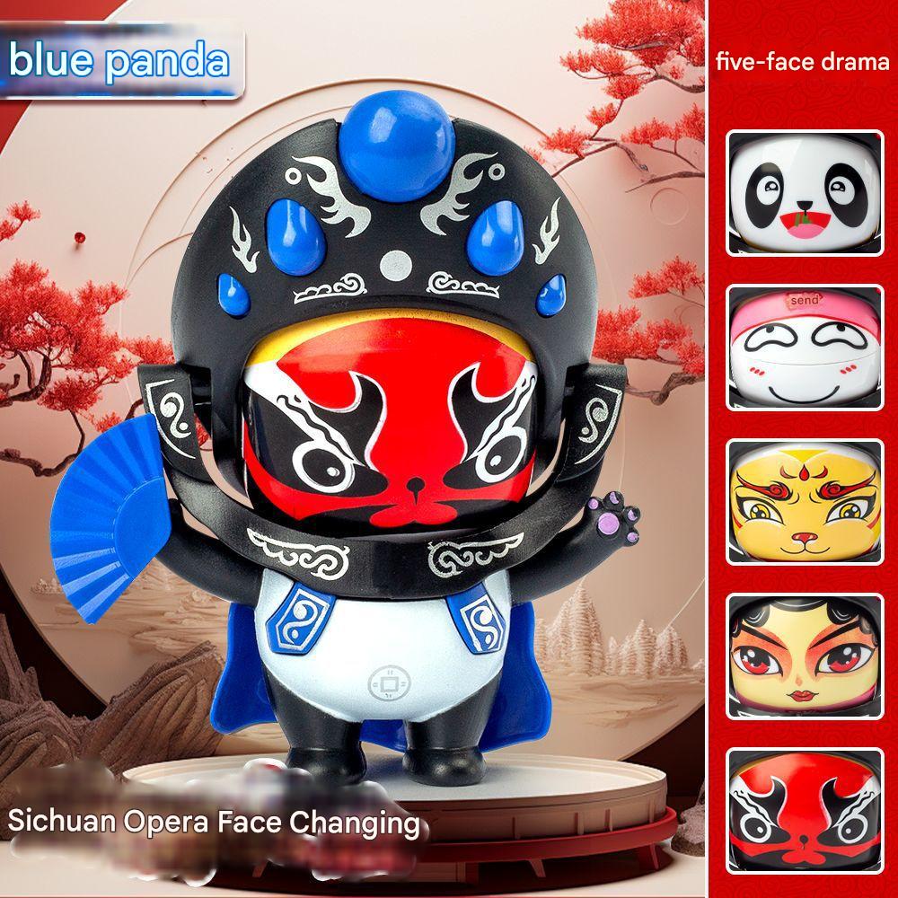 KKT Nezha Face Changer Doll Keychain Press Button Face Change Creative Toy