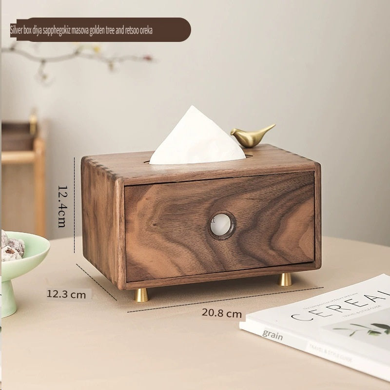 MYZD Walnut tissue box