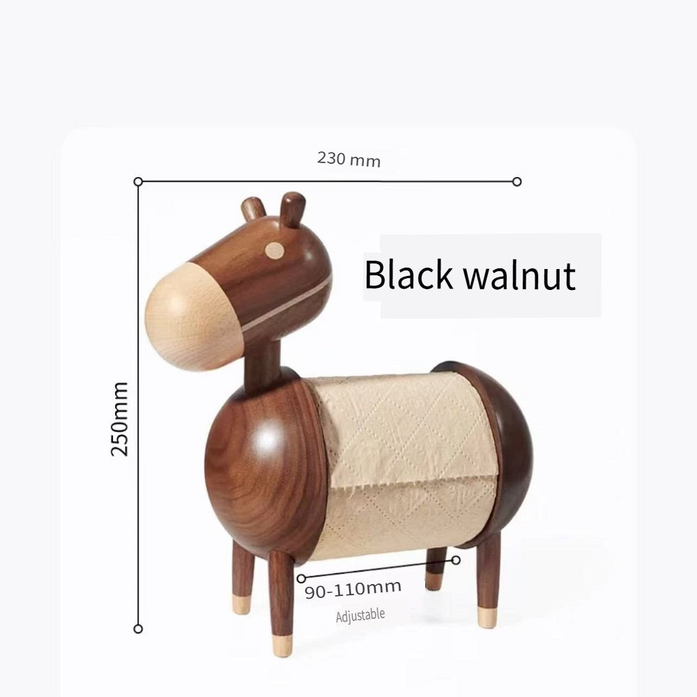 MSMY Creative cartoon donkey napkin holder made of solid wood