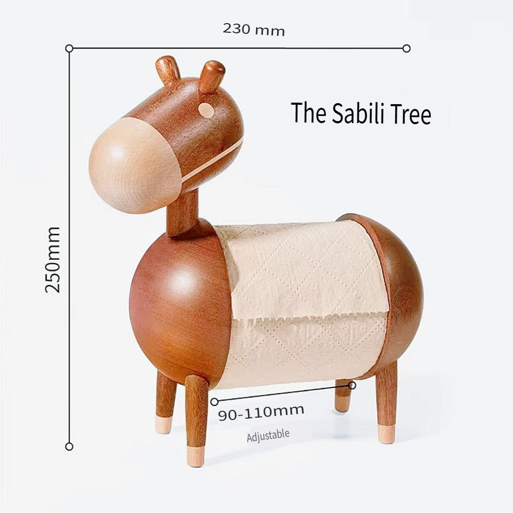 MSMY Creative cartoon donkey napkin holder made of solid wood