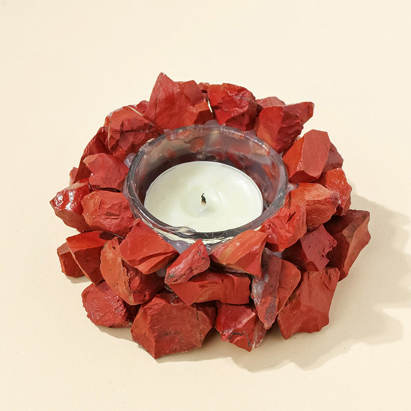 RYS Natural crystal rough stone candle holder, home decoration diffuser stone decoration