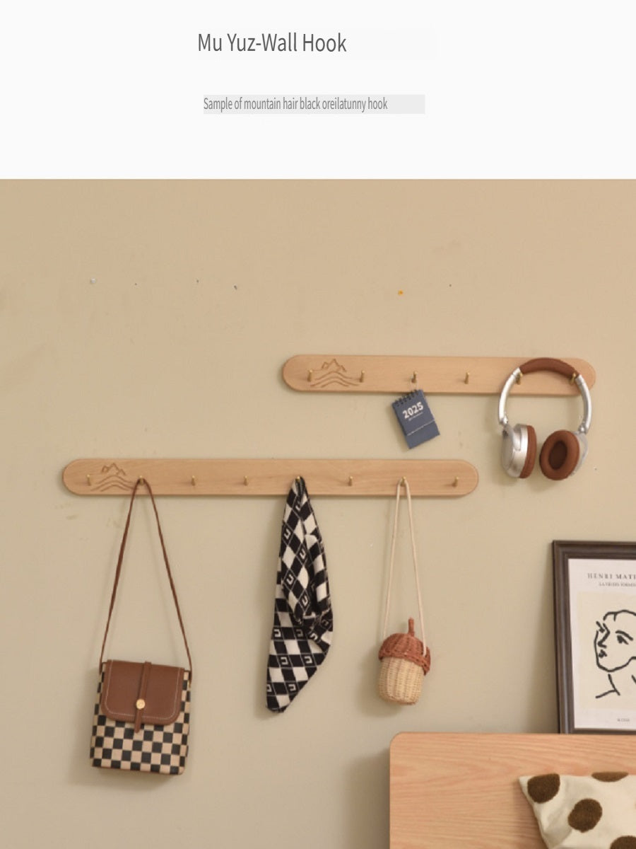 MYZD North American black walnut/beech solid wood coat hooks, 4-8 hooks optional