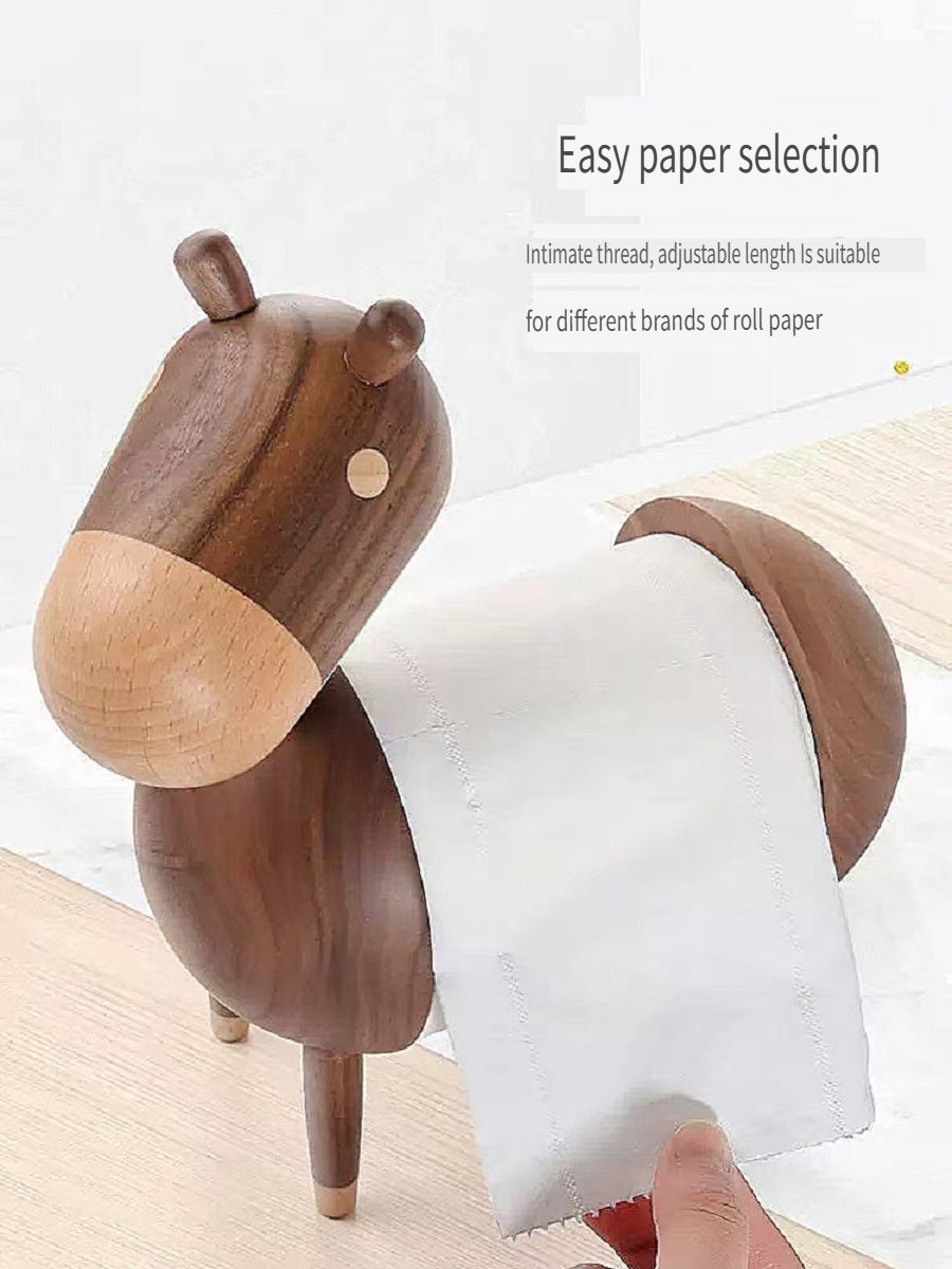 MSMY Creative cartoon donkey napkin holder made of solid wood