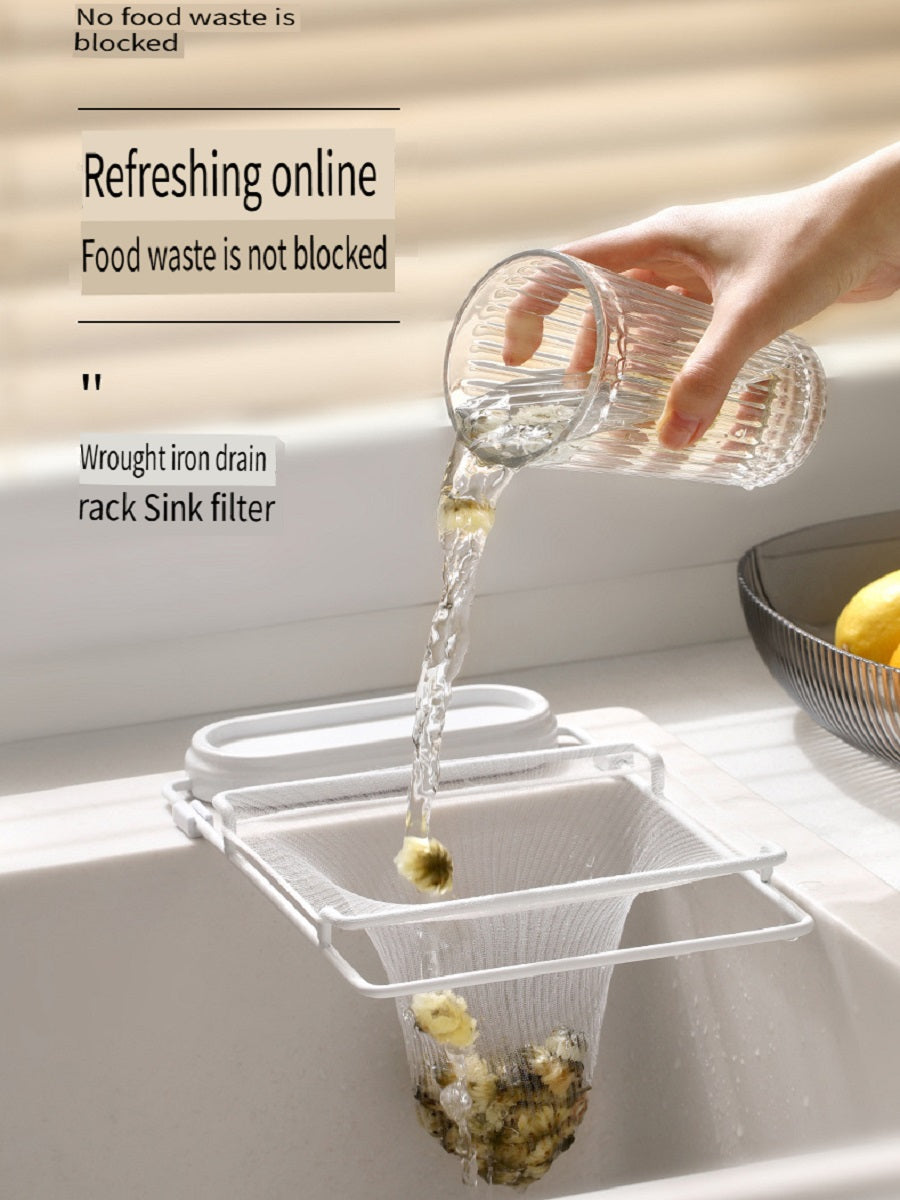 FaSoLa Kitchen sink filter and drain rack, food waste net bag, sink drain net