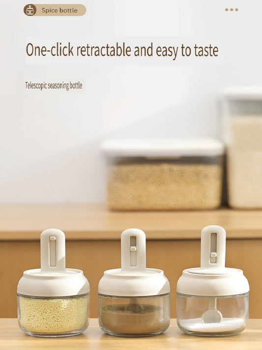 FaSoLa Seasoning bottle, seasoning jar, spoon lid integrated, spoon retractable, 280ml