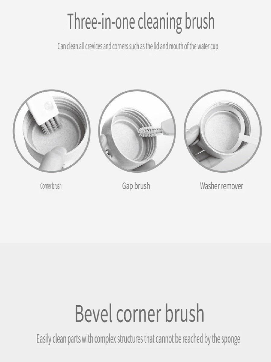 FaSoLa Kitchen three-in-one cleaning brush, easy to clean the lid of the water cup, the corners of the cup, the gaps and grooves