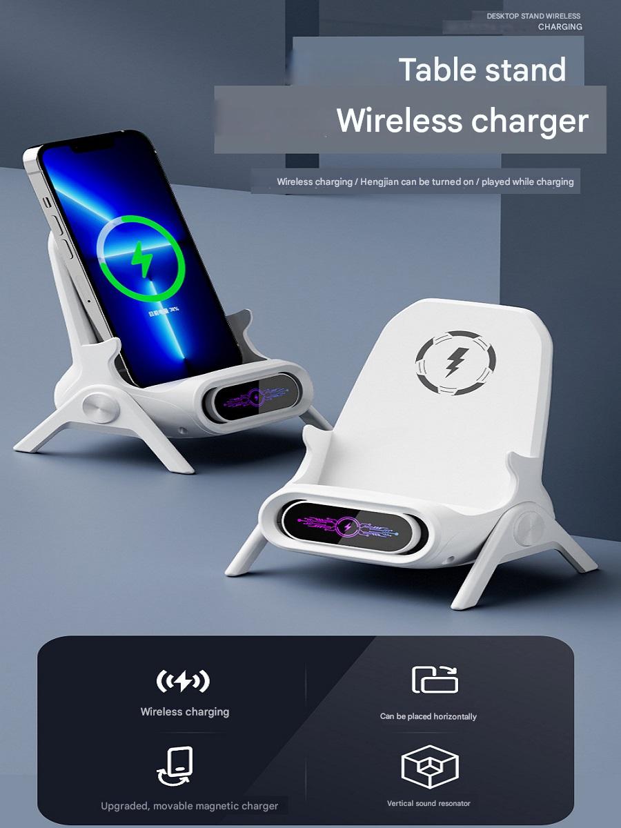 ZLKJ Desktop Phone Stand with Physical Amplification, 15W Wireless Charging, Universal for Phones and Tablets, Aromatherapy Function, and Cooling