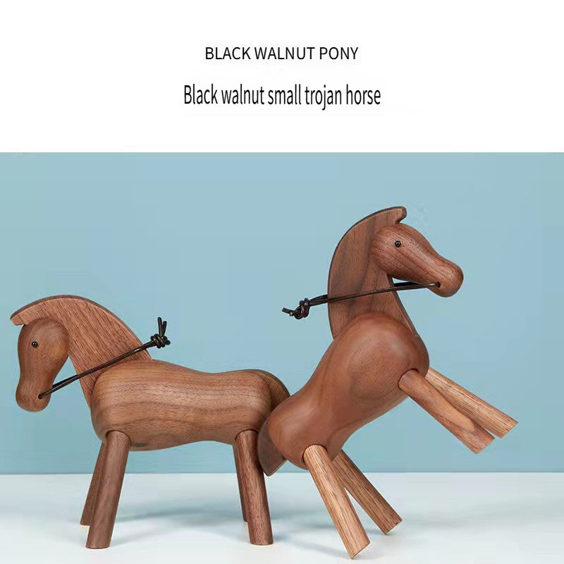 VKXK Solid wood small wooden horse living room decoration decoration, Nordic and Danish puppet decoration
