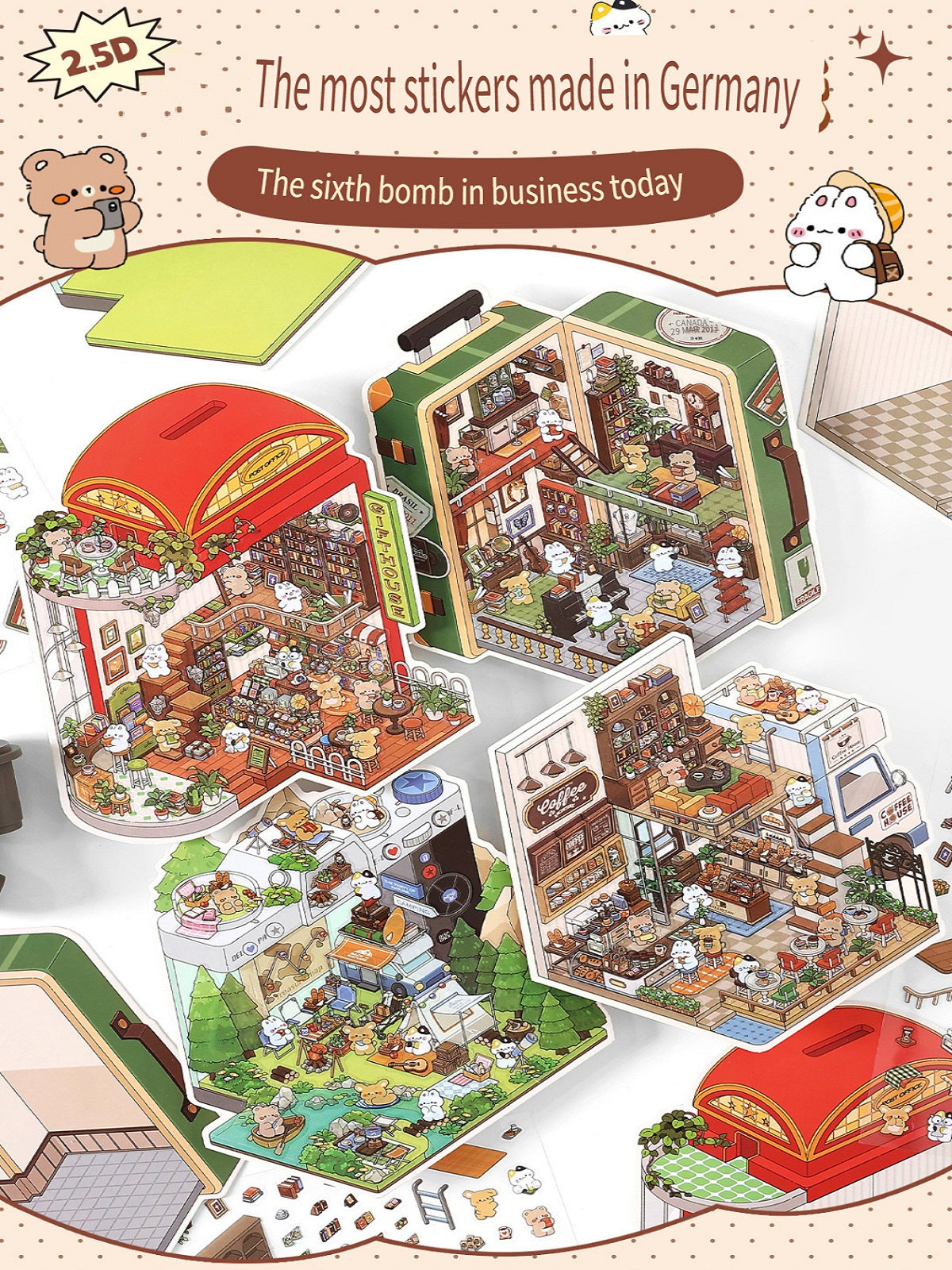 RetroStory Infeel.Me 2.5D background decoration stickers, diy landscaping stickers