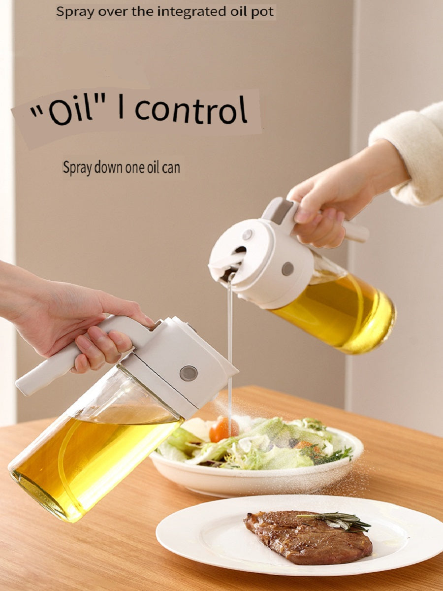 FaSoLa Kitchen household oiling bottle, can be sprayed with oiling, glass spraying and oiling integrated oil bottle, suitable for liquid seasonings and edible oils，550ML