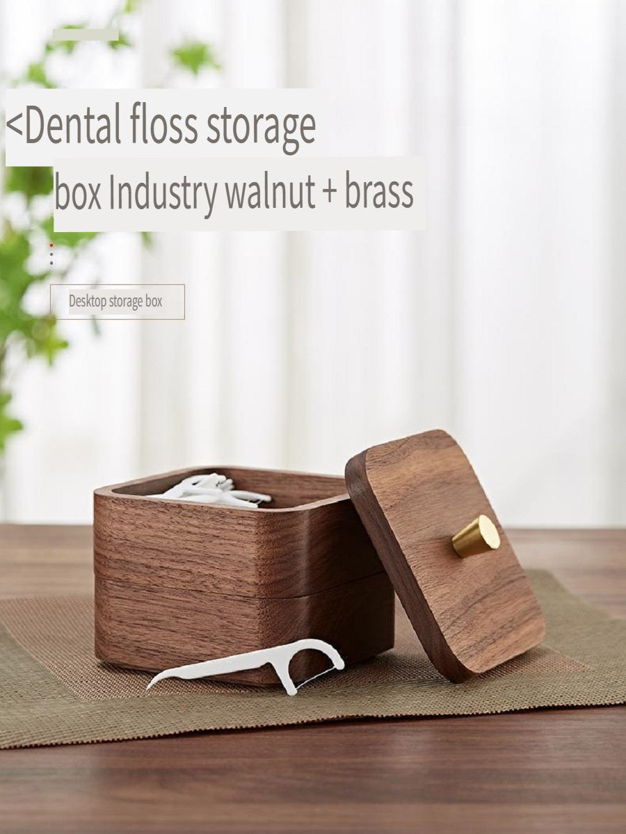 YZBZ Black Walnut Dental Floss Swab Box, 1-3 Shelves