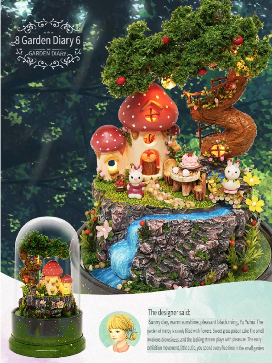 CUTE ROOM DIY wooden villa, hand-assembled, rotatable, playing music, assembling model toys, gifts for children