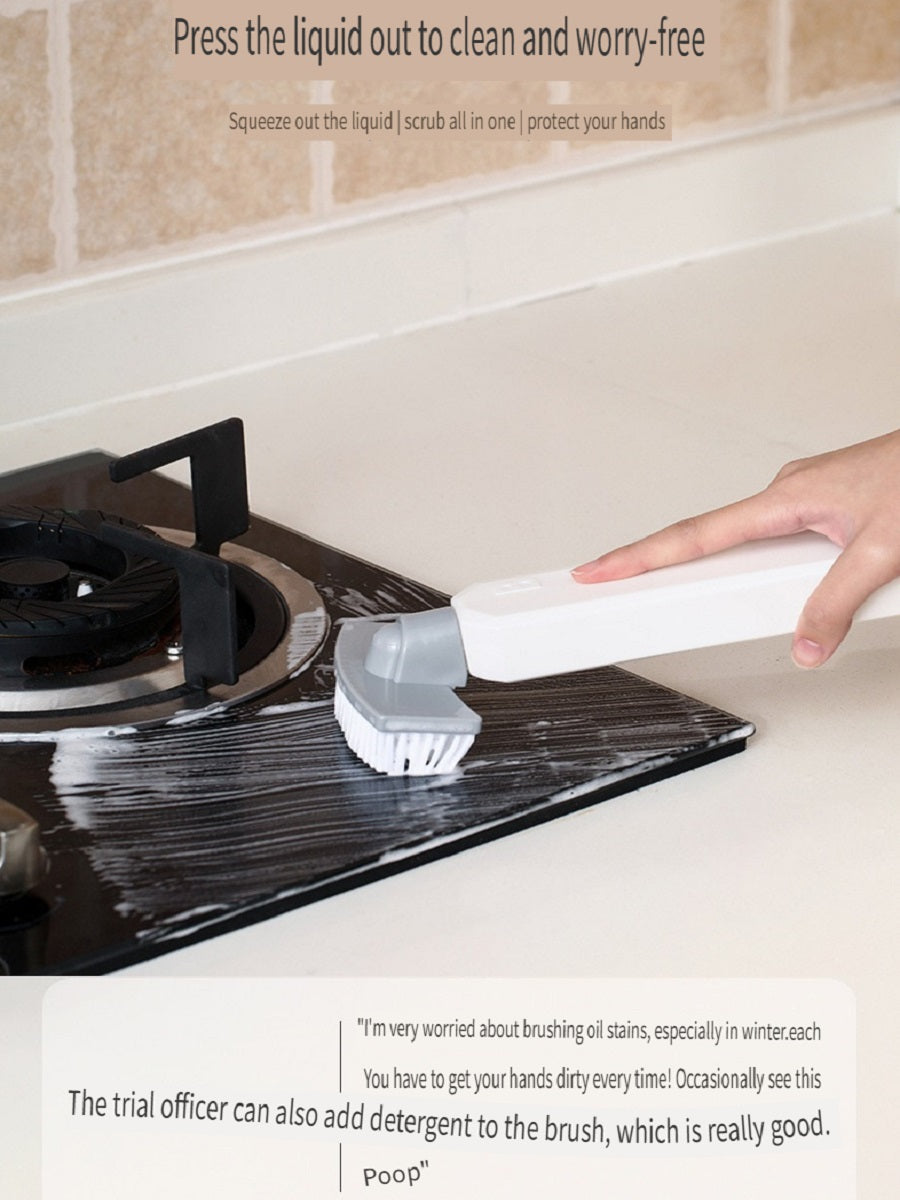 FaSoLa Multifunctional liquid storage squeeze sponge brush, household long handle liquid filling with kettle brush