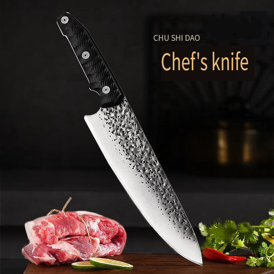 HFD Hand-forged hammered chef's knife, molybdenum vanadium steel handle fiber material, home use