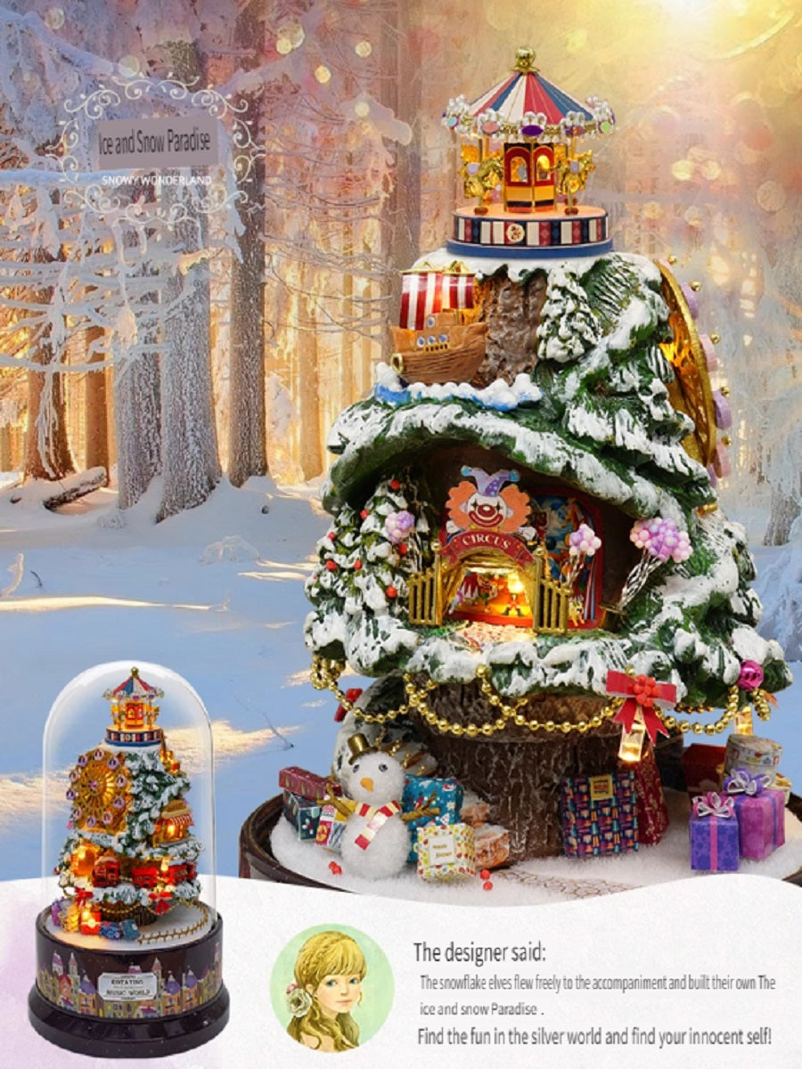 CUTE ROOM DIY wooden villa, hand-assembled, rotatable, playing music, assembling model toys, gifts for children