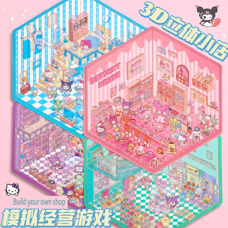 ERANC Three-dimensional cartoon  miniature scene stickers, collage landscaping stickers, hand account materials, diy stickers