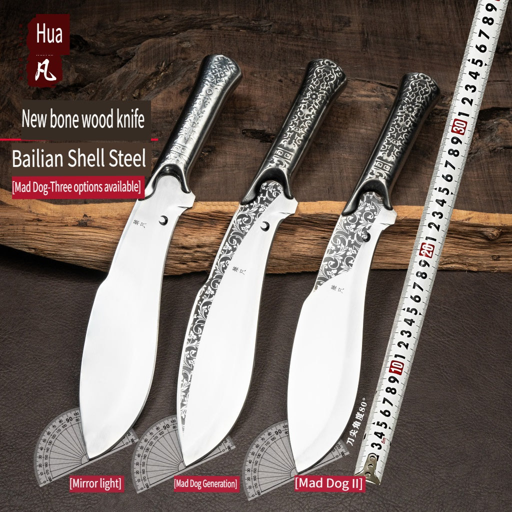 HFD Longquan hand-forged bone-cutting knife, mad dog scissors, suitable for chopping bones, cutting meat, slaughtering livestock, all-steel belt engraving pattern，Three styles available