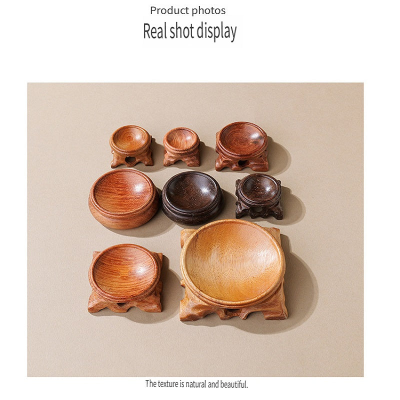 RYS Wooden root carved crystal ball base, home decoration