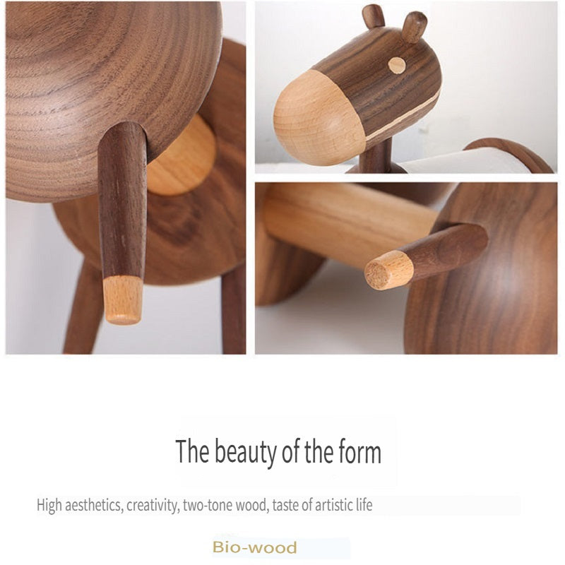 MSMY Creative cartoon donkey napkin holder made of solid wood