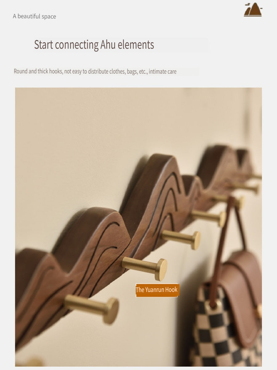 MYZD North American black walnut/beech wood creative simple clothes hanger, 4-8 hooks optional