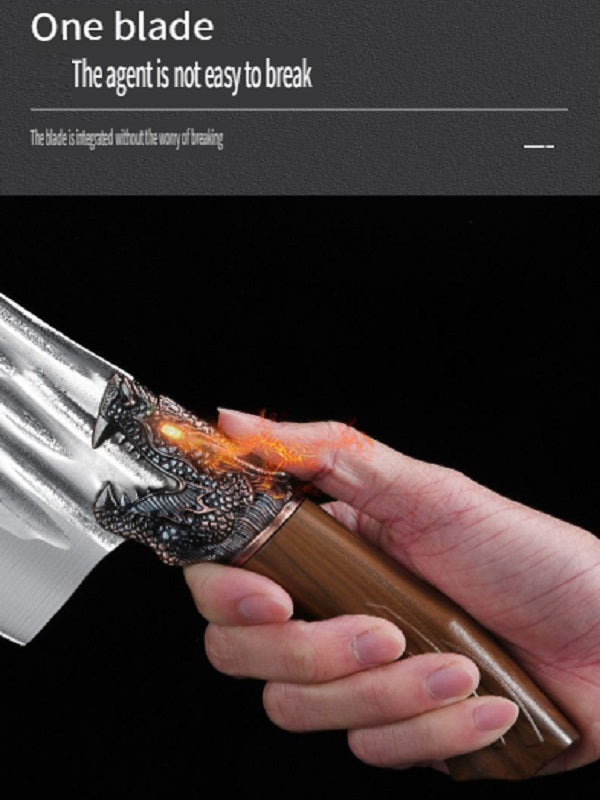 HFD Chef's special chopping and cutting knife, suitable for meat, poultry, vegetables, fruits, etc., wooden handle，forged, two-knife set