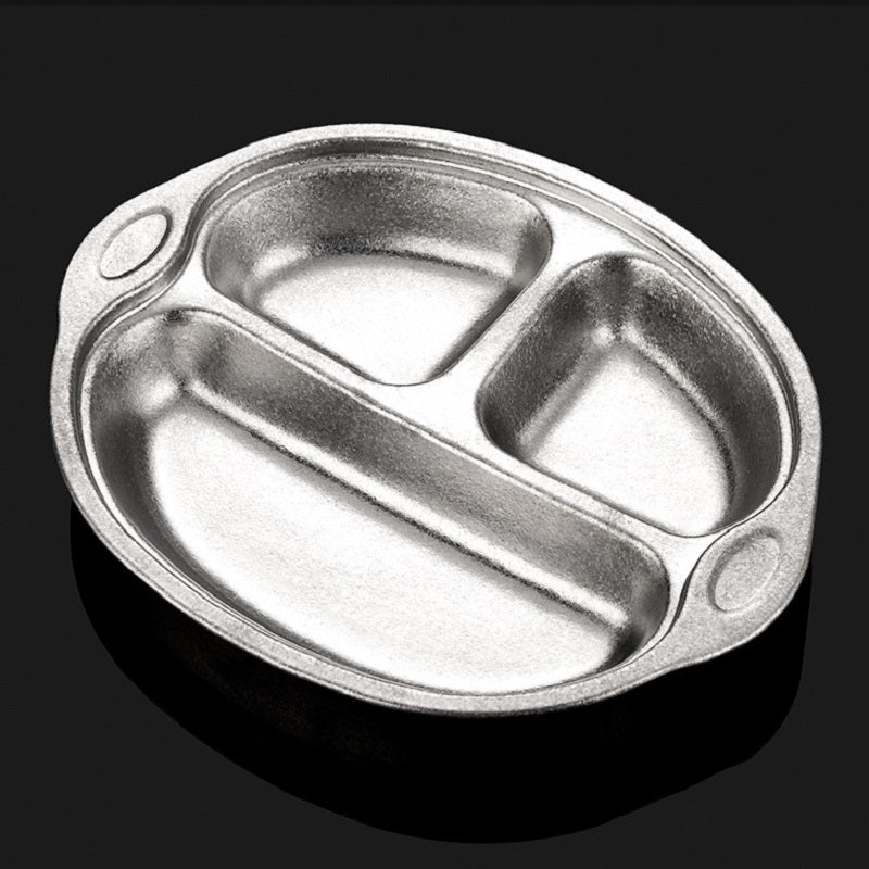 HOMGED Pure titanium children's dinner plate, compartment dinner plate, cartoon, anti-fall，Safe, no heavy metals，easy to clean