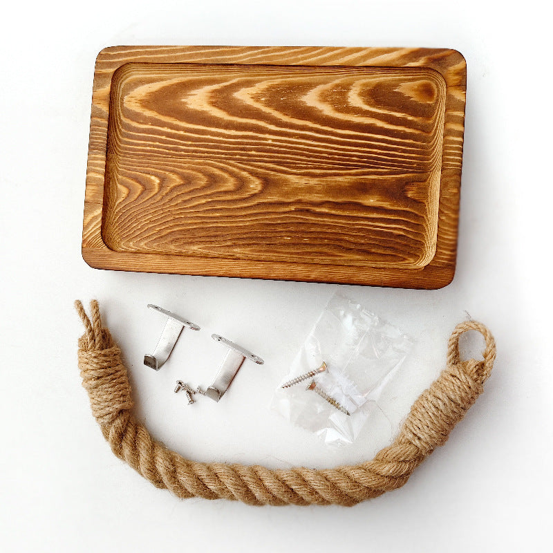 XMT European Retro Style Toilet Paper Holder With Shelves Pine Easy To Install