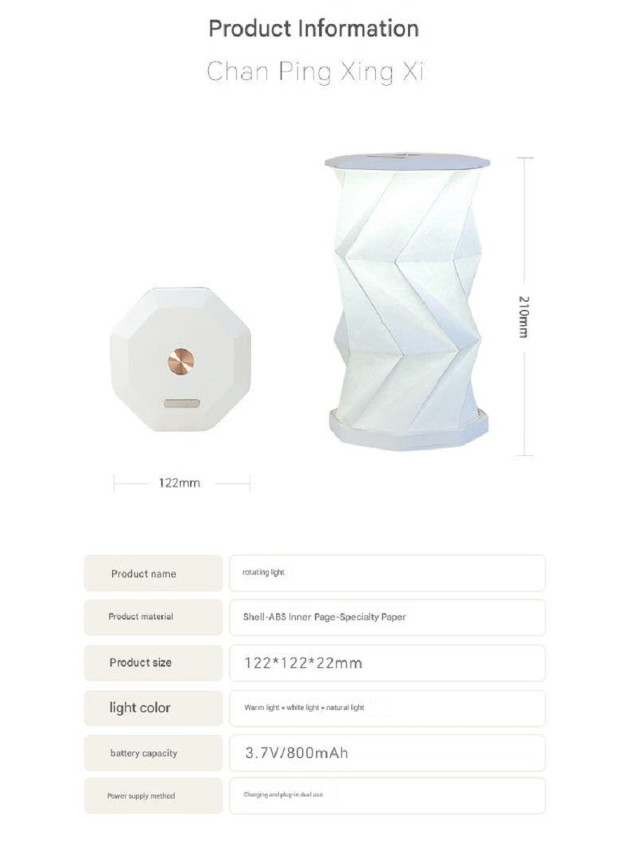 OBB Magnetic folding rotating atmosphere desk lamp, origami art, cultural and creative gift night light