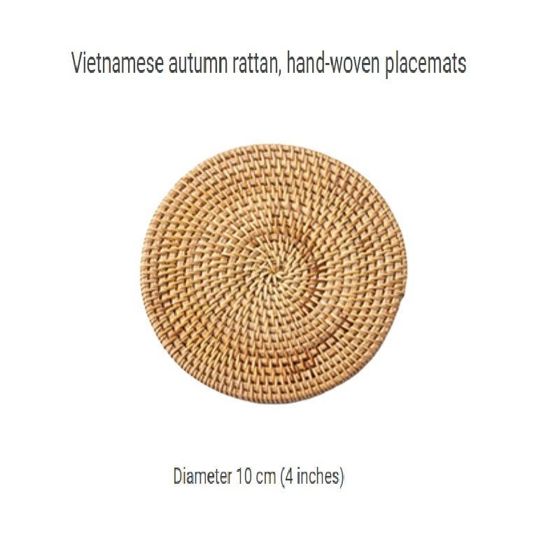 BGS Vietnamese autumn rattan hand-woven coasters, insulation pads, diameter 8-18cm