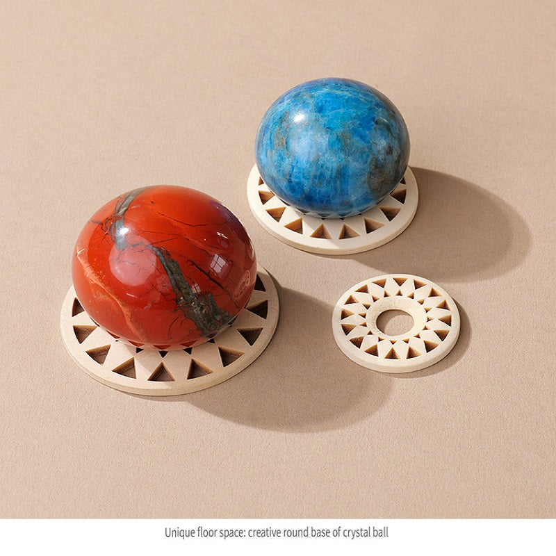 RYS Wooden root carved crystal ball base, home decoration