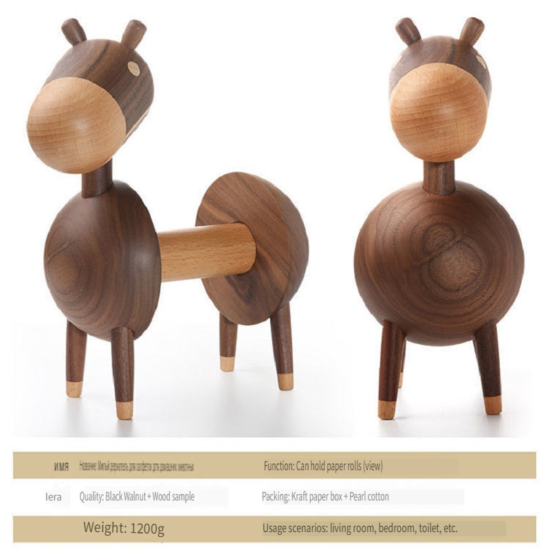 MSMY Creative cartoon donkey napkin holder made of solid wood