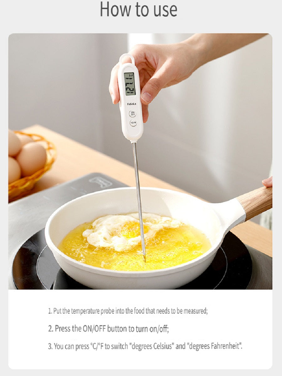FaSoLa Probe-type food thermometer, suitable for baby bottles and kitchens，Digital display, can measure -50-300 degrees Celsius
