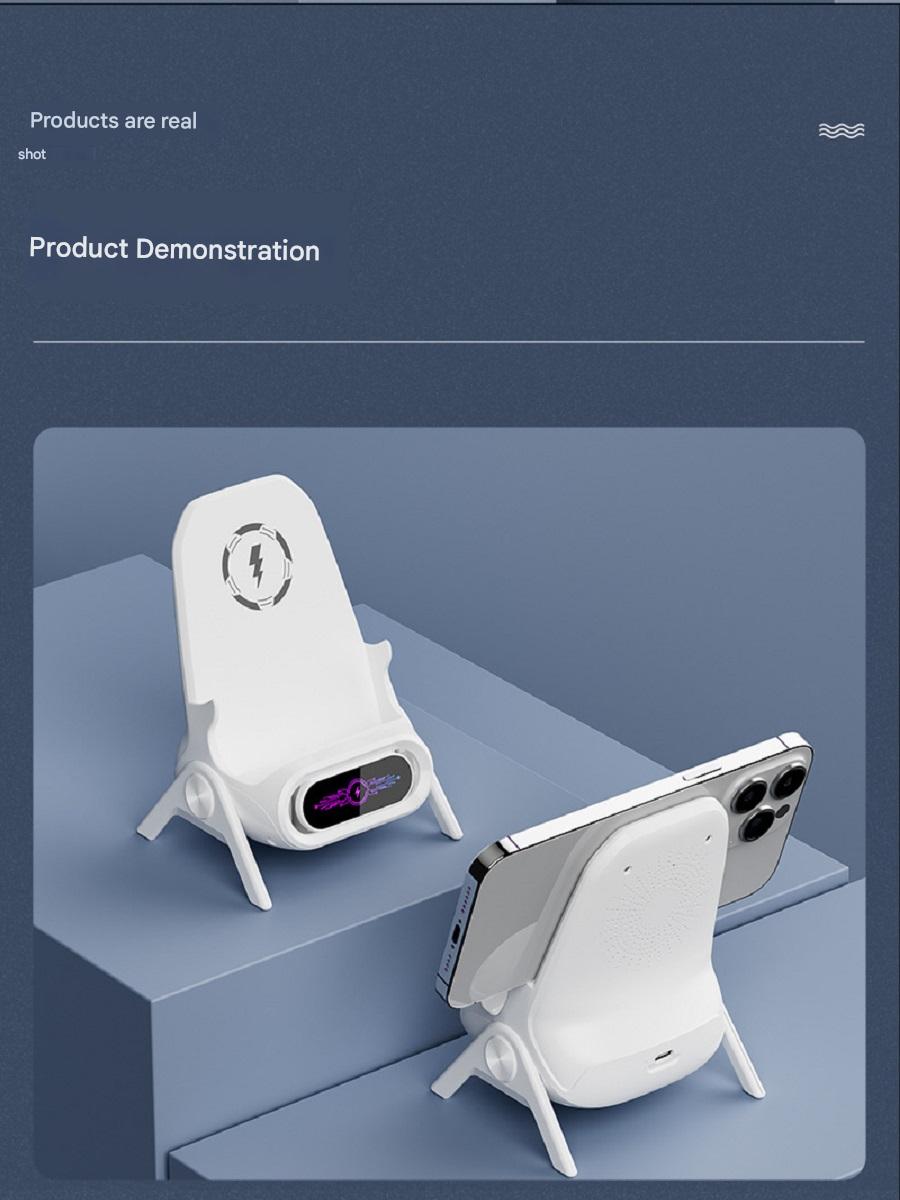 ZLKJ Desktop Phone Stand with Physical Amplification, 15W Wireless Charging, Universal for Phones and Tablets, Aromatherapy Function, and Cooling