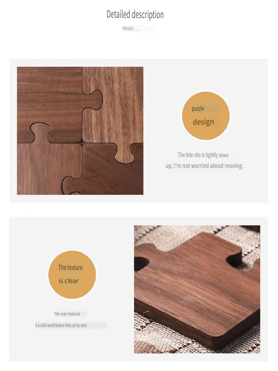 MYZD Natural bamboo Japanese puzzle coasters, 4-piece set