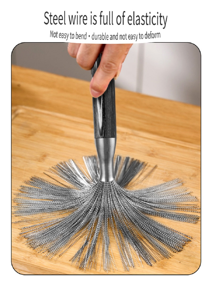 HOMGED Ebony handle 304 stainless steel household kitchen pot brush, removable and replaceable brush