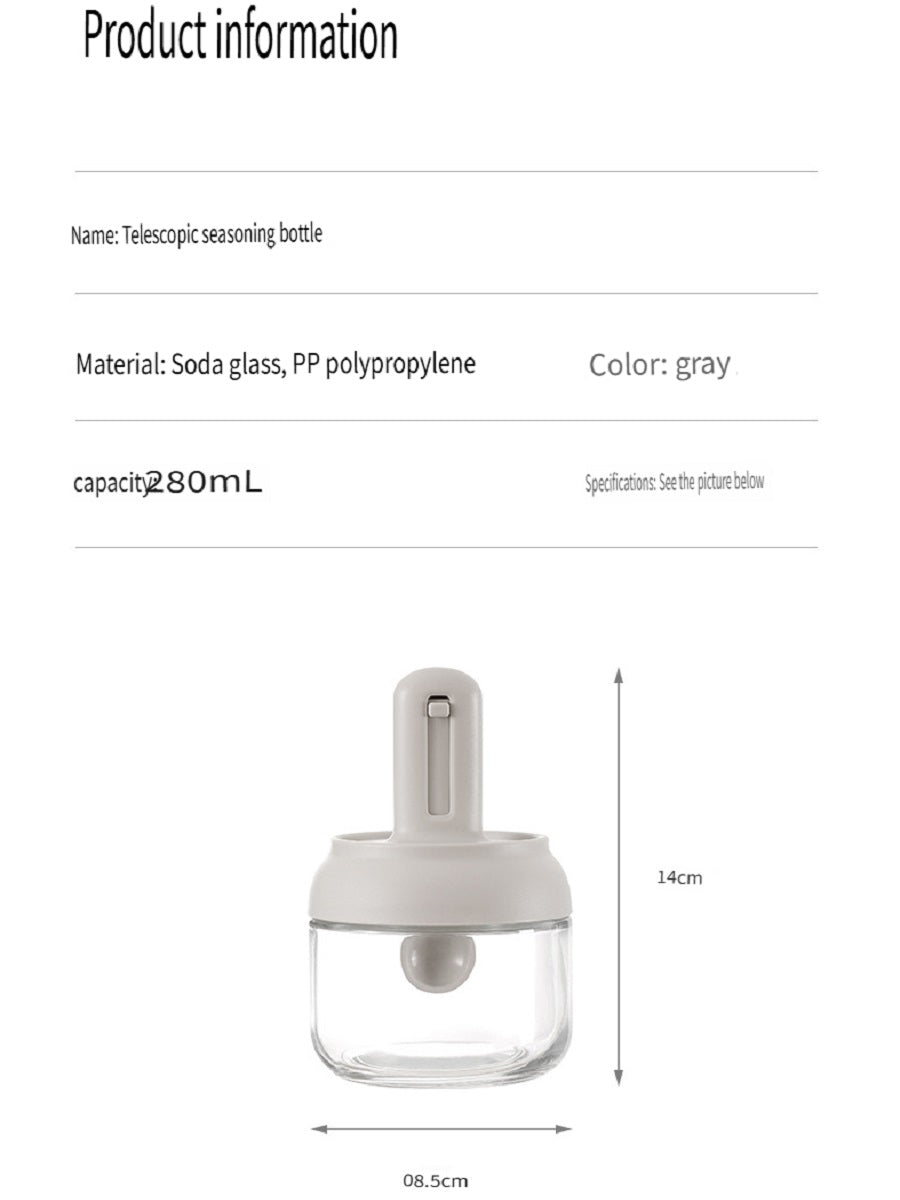 FaSoLa Seasoning bottle, seasoning jar, spoon lid integrated, spoon retractable, 280ml
