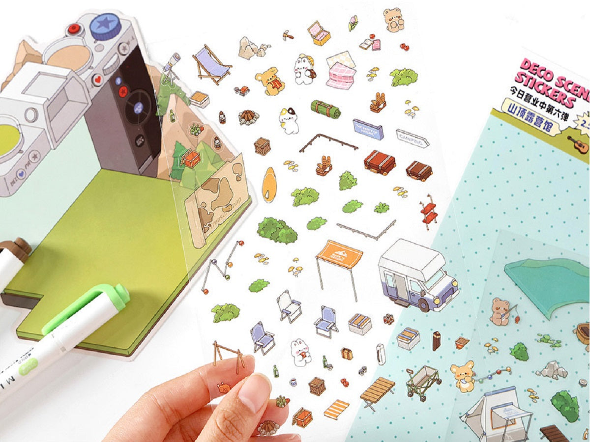 RetroStory Infeel.Me 2.5D background decoration stickers, diy landscaping stickers