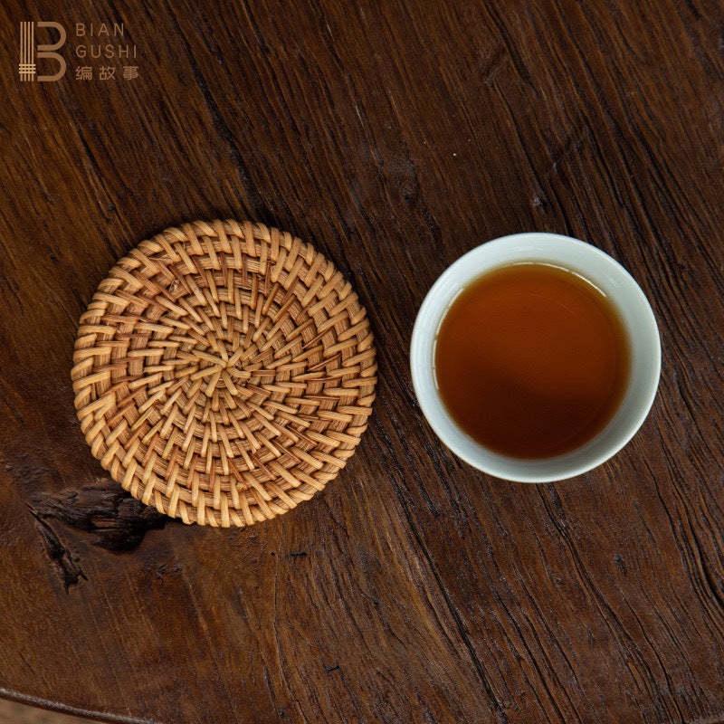 BGS Vietnamese autumn rattan hand-woven coasters, insulation pads, diameter 8-18cm
