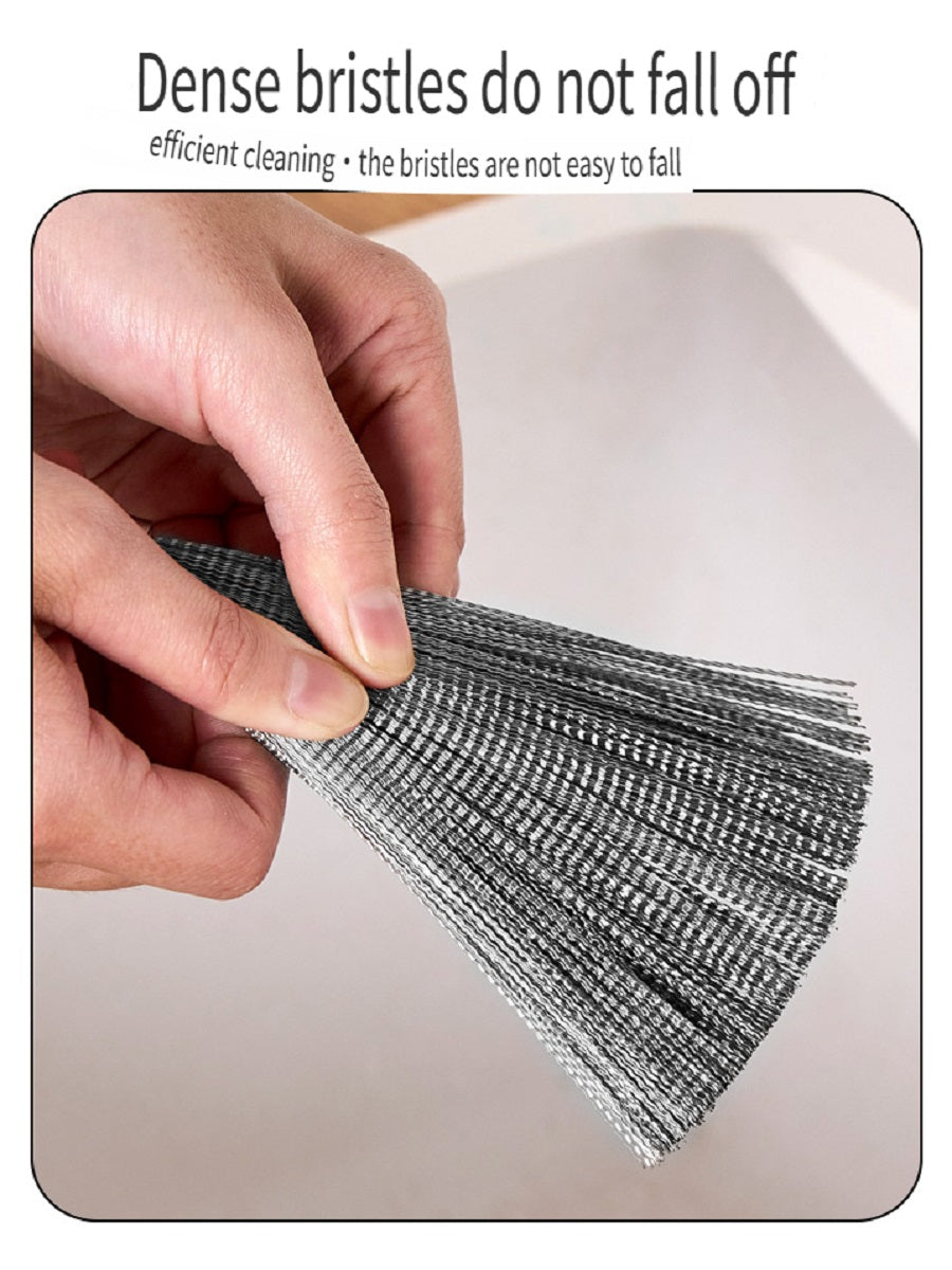 HOMGED Ebony handle 304 stainless steel household kitchen pot brush, removable and replaceable brush