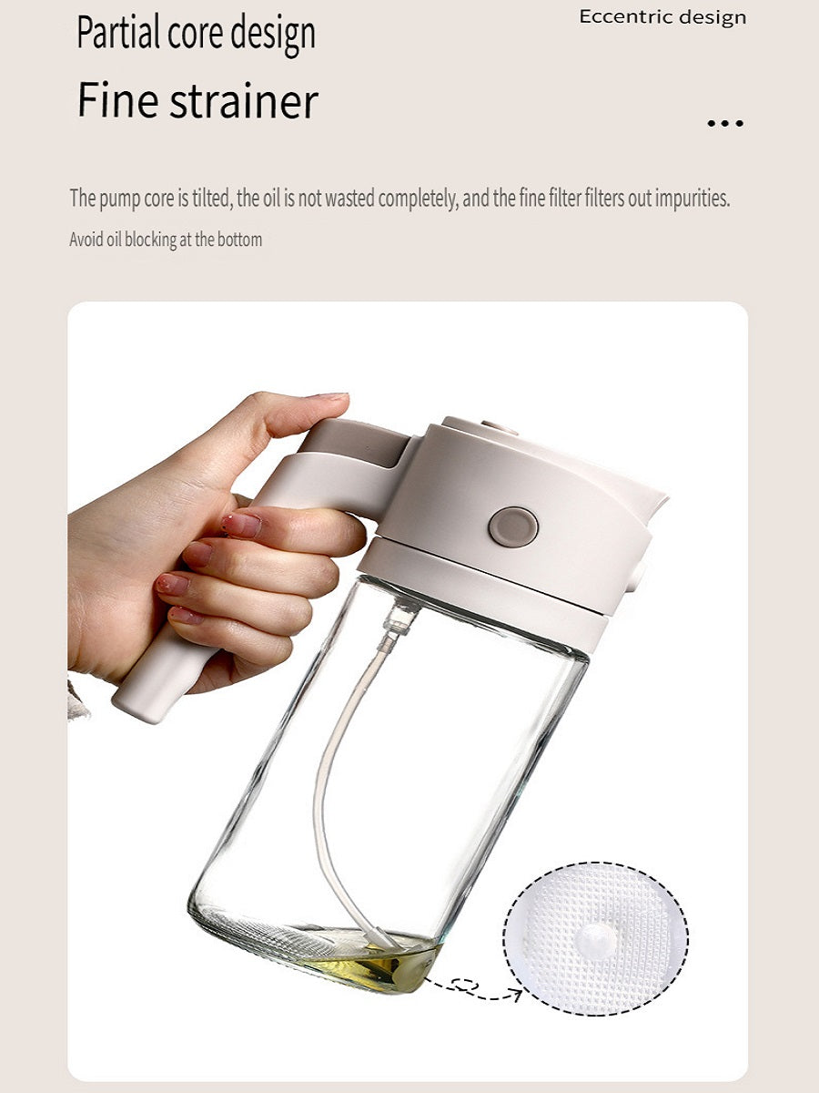 FaSoLa Kitchen household oiling bottle, can be sprayed with oiling, glass spraying and oiling integrated oil bottle, suitable for liquid seasonings and edible oils，550ML