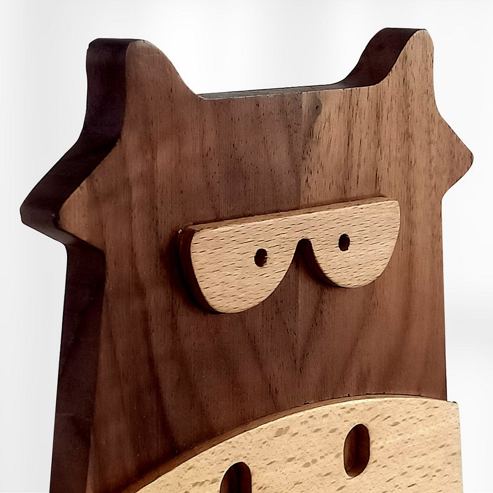 XMT Walnut inlaid beech calf book stand, 2 pcs