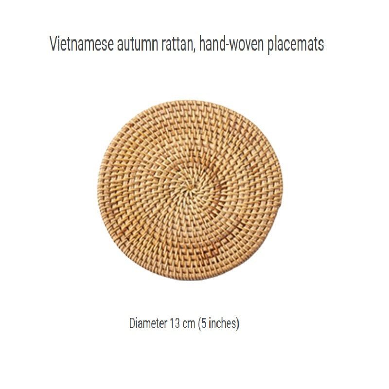 BGS Vietnamese autumn rattan hand-woven coasters, insulation pads, diameter 8-18cm